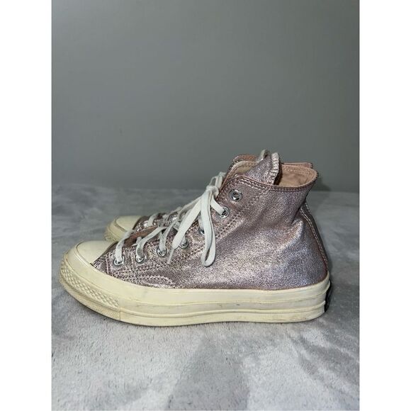 Women’s Converse Chuck Taylor All Star PINK Metallic Hi Top Sneakers US 7 - Picture 4 of 8
